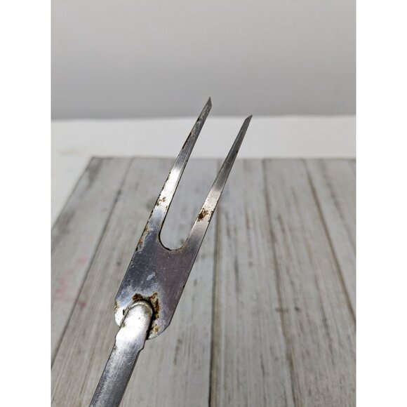 Vintage EKCO #2 Chromium Solid Meat Utility Fork Black Handle 12 1/2" - Picture 8 of 11